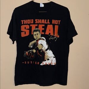 Buster Post Giants Black Graphic T-Shirt - Thou Shall Not Steal XL Port and Com